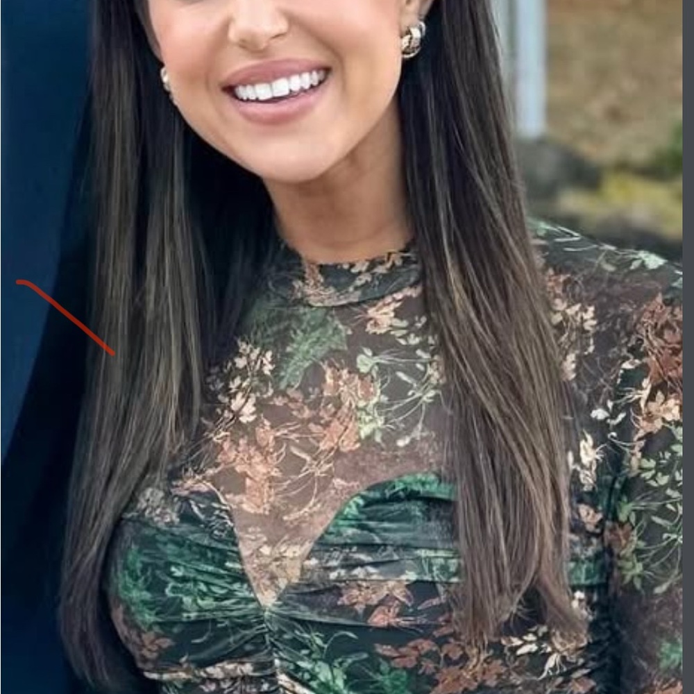 Astr Green Floral High Low Dress